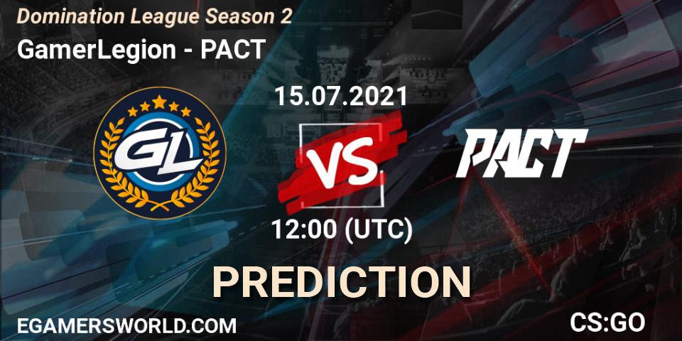 GamerLegion - PACT: ennuste. 15.07.2021 at 12:00, Counter-Strike (CS2), Domination League Season 2