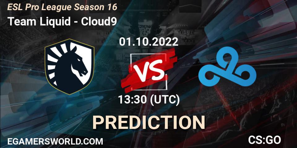 Team Liquid - Cloud9: ennuste. 01.10.2022 at 13:30, Counter-Strike (CS2), ESL Pro League Season 16