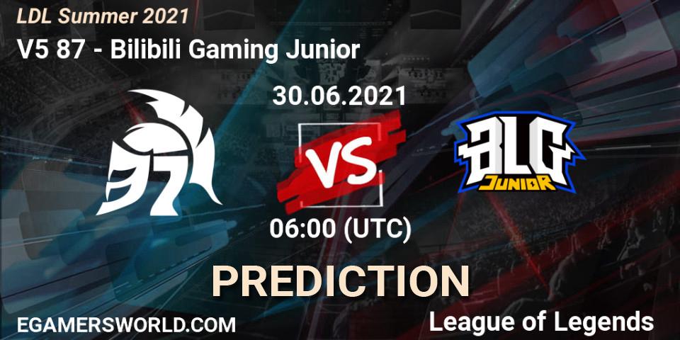V5 87 - Bilibili Gaming Junior: ennuste. 30.06.2021 at 06:00, LoL, LDL Summer 2021