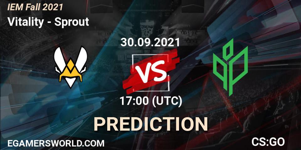 Vitality - Sprout: ennuste. 30.09.2021 at 18:00, Counter-Strike (CS2), IEM Fall 2021: Europe RMR