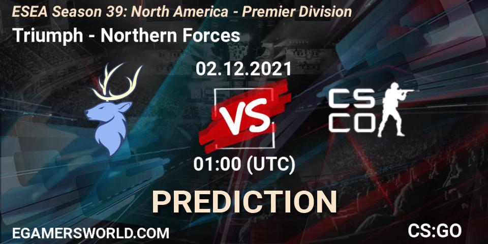 Triumph - Northern Forces: ennuste. 06.12.21, CS2 (CS:GO), ESEA Season 39: North America - Premier Division