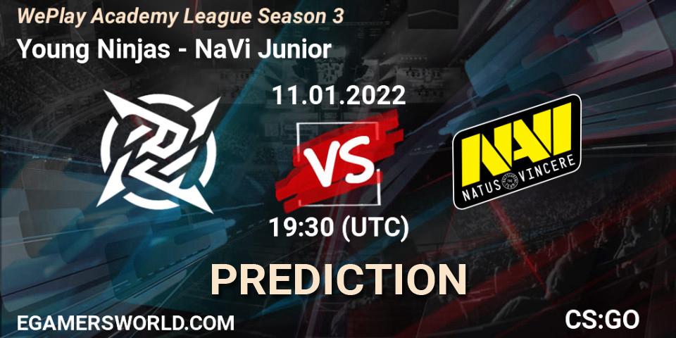 Young Ninjas - NaVi Junior: ennuste. 11.01.2022 at 20:10, Counter-Strike (CS2), WePlay Academy League Season 3