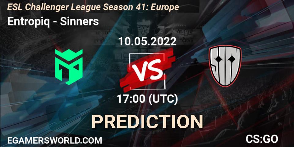 Entropiq - Sinners: ennuste. 10.05.2022 at 17:00, Counter-Strike (CS2), ESL Challenger League Season 41: Europe