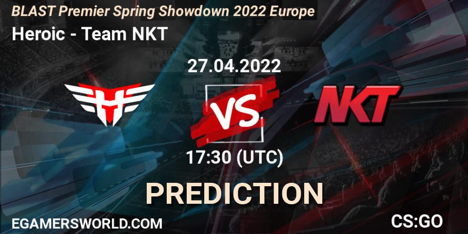 Heroic - Team NKT: ennuste. 27.04.2022 at 17:45, Counter-Strike (CS2), BLAST Premier Spring Showdown 2022 Europe