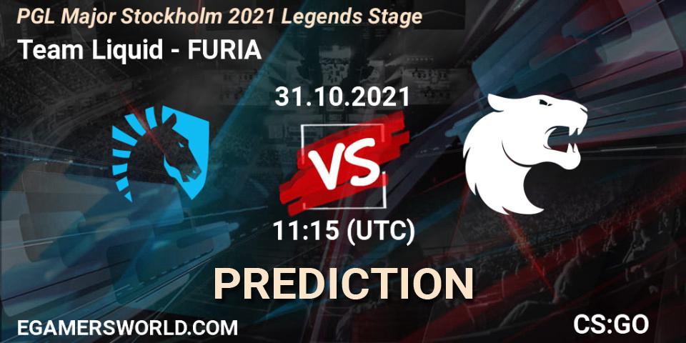 Team Liquid - FURIA: ennuste. 31.10.2021 at 11:15, Counter-Strike (CS2), PGL Major Stockholm 2021 Legends Stage