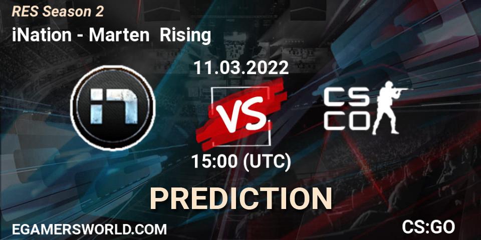 iNation - Marten Rising: ennuste. 11.03.2022 at 15:00, Counter-Strike (CS2), RES Season 2