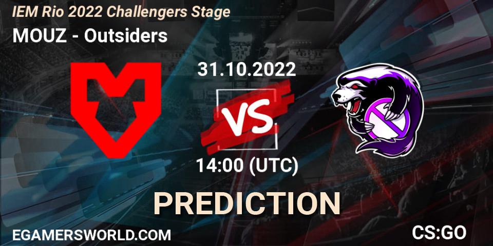 MOUZ - Outsiders: ennuste. 31.10.2022 at 14:00, Counter-Strike (CS2), IEM Rio 2022 Challengers Stage