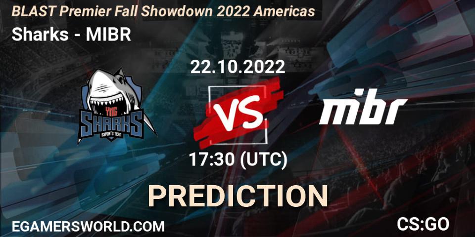 Sharks - MIBR: ennuste. 22.10.2022 at 17:20, Counter-Strike (CS2), BLAST Premier Fall Showdown 2022 Americas