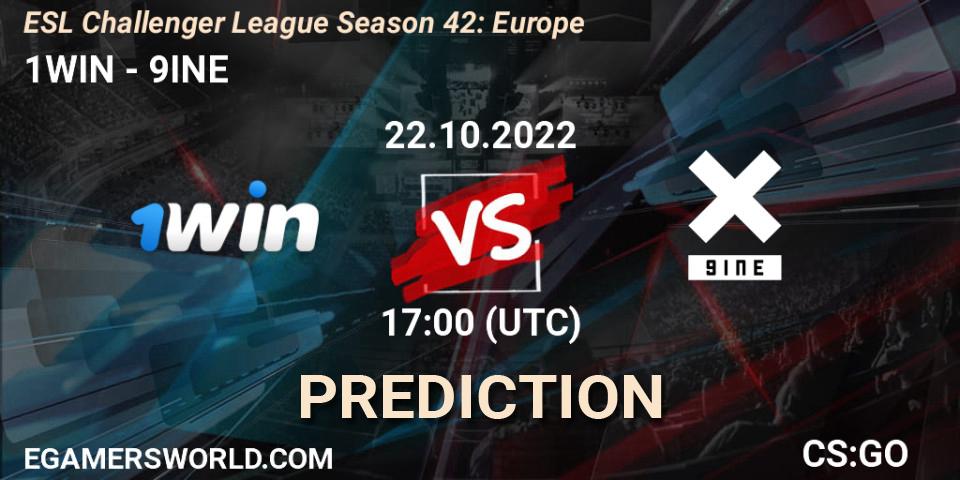 1WIN - 9INE: ennuste. 22.10.22, CS2 (CS:GO), ESL Challenger League Season 42: Europe
