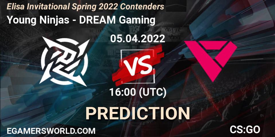 Young Ninjas - DREAM Gaming: ennuste. 05.04.2022 at 16:00, Counter-Strike (CS2), Elisa Invitational Spring 2022 Contenders