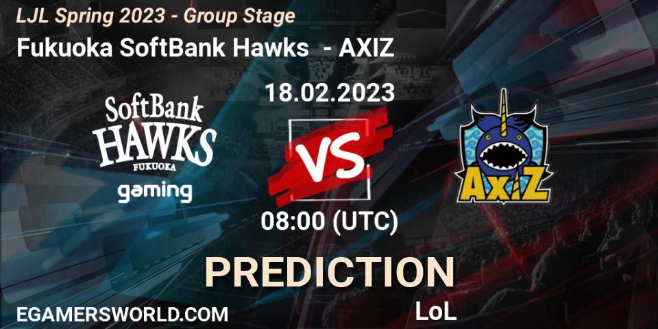 Fukuoka SoftBank Hawks - AXIZ: ennuste. 18.02.23, LoL, LJL Spring 2023 - Group Stage