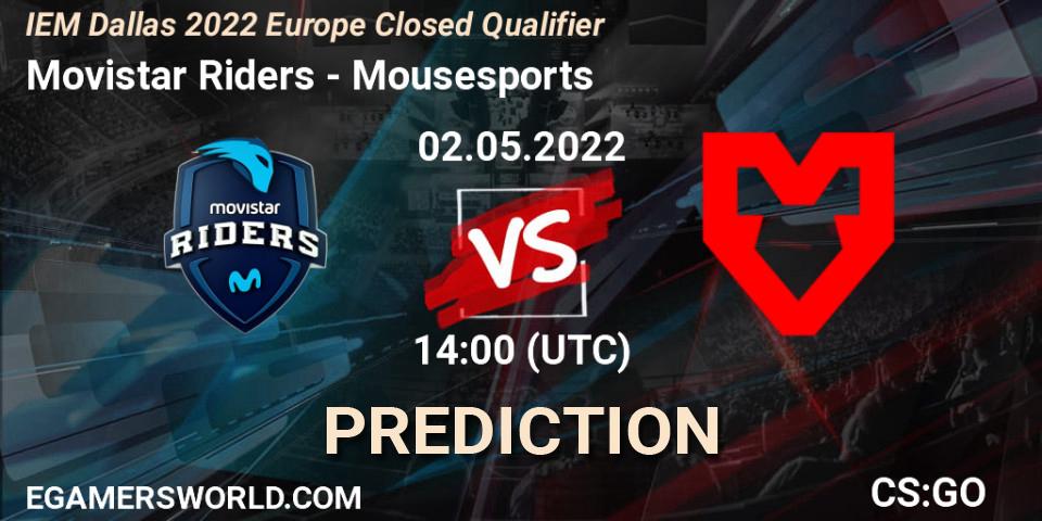 Movistar Riders - Mousesports: ennuste. 02.05.2022 at 14:00, Counter-Strike (CS2), IEM Dallas 2022 Europe Closed Qualifier