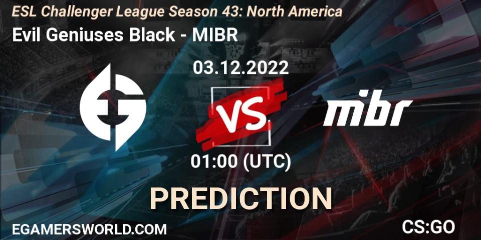 Evil Geniuses Black - MIBR: ennuste. 03.12.22, CS2 (CS:GO), ESL Challenger League Season 43: North America