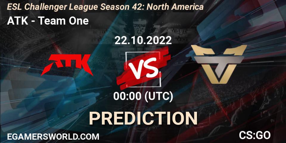 ATK - Team One: ennuste. 22.10.22, CS2 (CS:GO), ESL Challenger League Season 42: North America