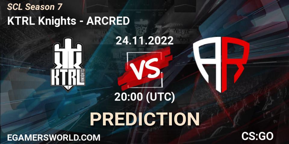 KTRL Knights - ARCRED: ennuste. 25.11.2022 at 17:00, Counter-Strike (CS2), SCL Season 7: Challenger Division
