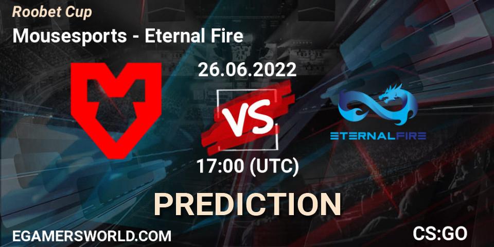 Mousesports - Eternal Fire: ennuste. 26.06.2022 at 17:00, Counter-Strike (CS2), Roobet Cup