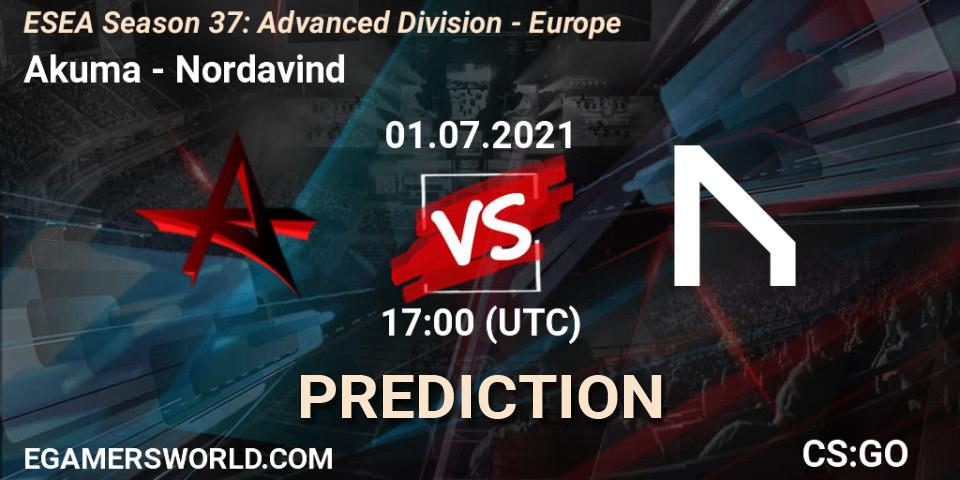 Akuma - Nordavind: ennuste. 01.07.21, CS2 (CS:GO), ESEA Season 37: Advanced Division - Europe
