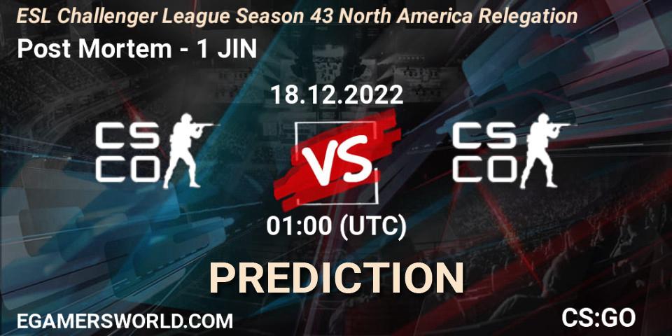 Post Mortem - 1 JIN: ennuste. 18.12.22, CS2 (CS:GO), ESL Challenger League Season 43 North America Relegation