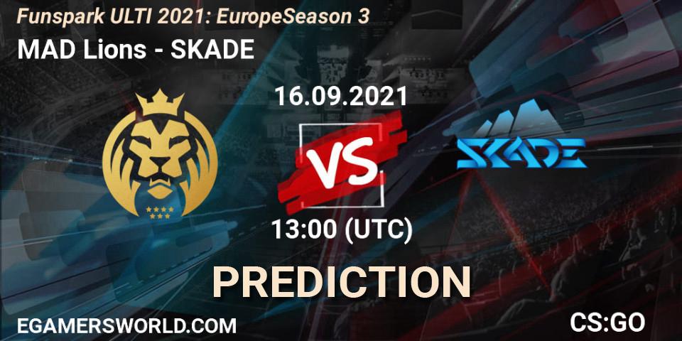 MAD Lions - SKADE: ennuste. 16.09.2021 at 13:00, Counter-Strike (CS2), Funspark ULTI 2021: Europe Season 3