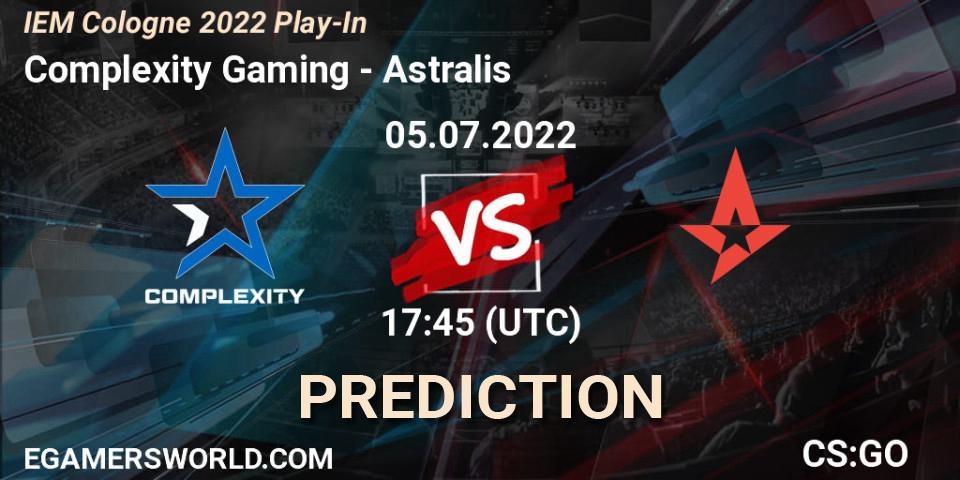 Complexity Gaming - Astralis: ennuste. 05.07.2022 at 18:20, Counter-Strike (CS2), IEM Cologne 2022 Play-In