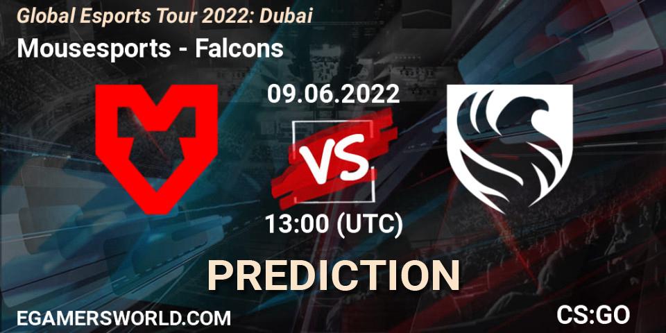 Mousesports - Falcons: ennuste. 09.06.2022 at 14:55, Counter-Strike (CS2), Global Esports Tour 2022: Dubai