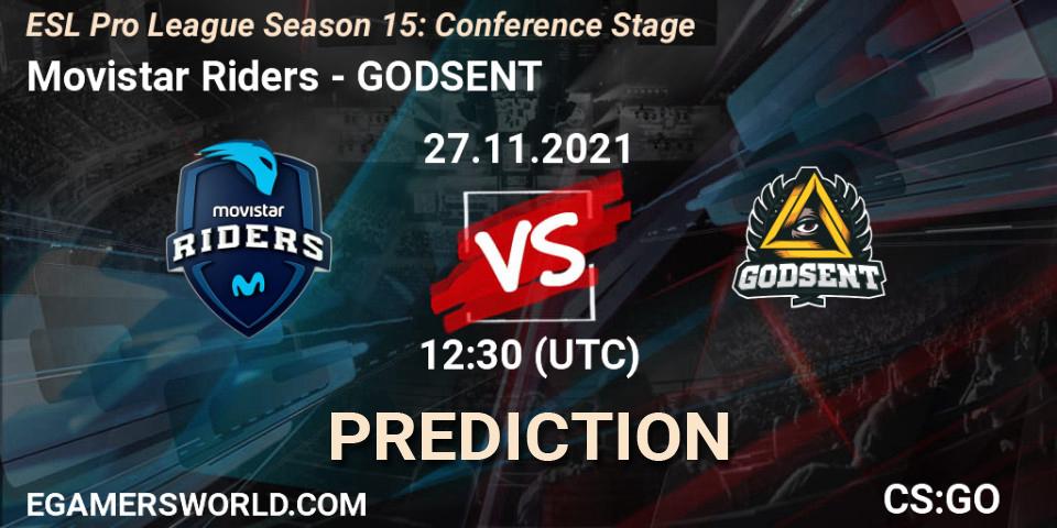 Movistar Riders - GODSENT: ennuste. 27.11.2021 at 12:30, Counter-Strike (CS2), ESL Pro League Season 15: Conference Stage