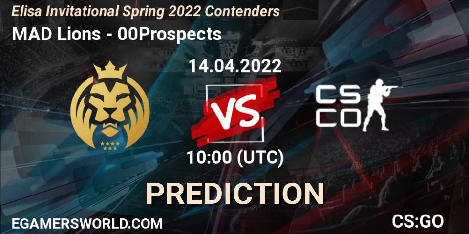 MAD Lions - 00Prospects: ennuste. 14.04.22, CS2 (CS:GO), Elisa Invitational Spring 2022 Contenders