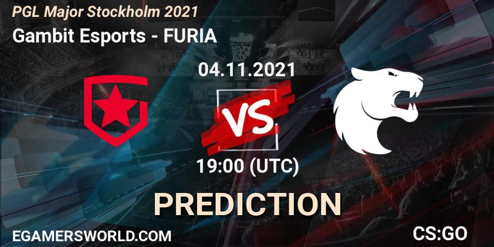 Gambit Esports - FURIA: ennuste. 05.11.2021 at 15:30, Counter-Strike (CS2), PGL Major Stockholm 2021