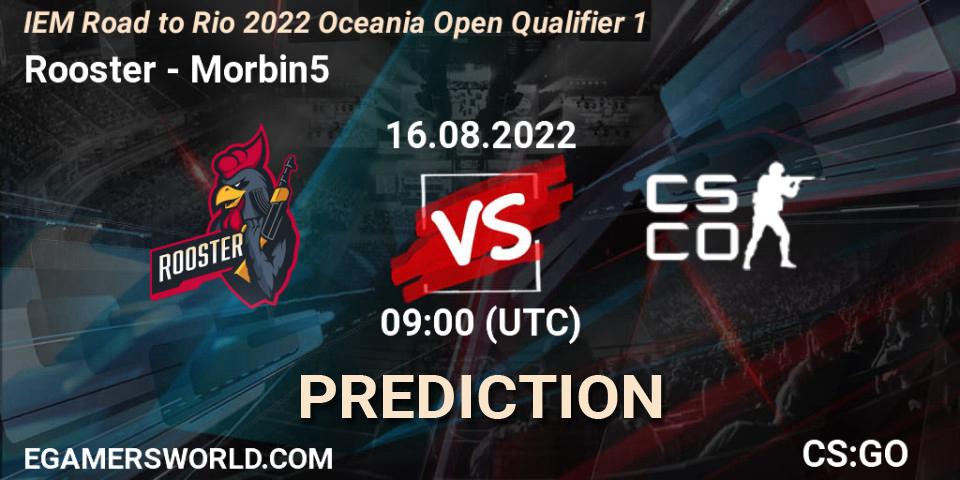 Rooster - Morbin5: ennuste. 16.08.2022 at 09:00, Counter-Strike (CS2), IEM Road to Rio 2022 Oceania Open Qualifier 1