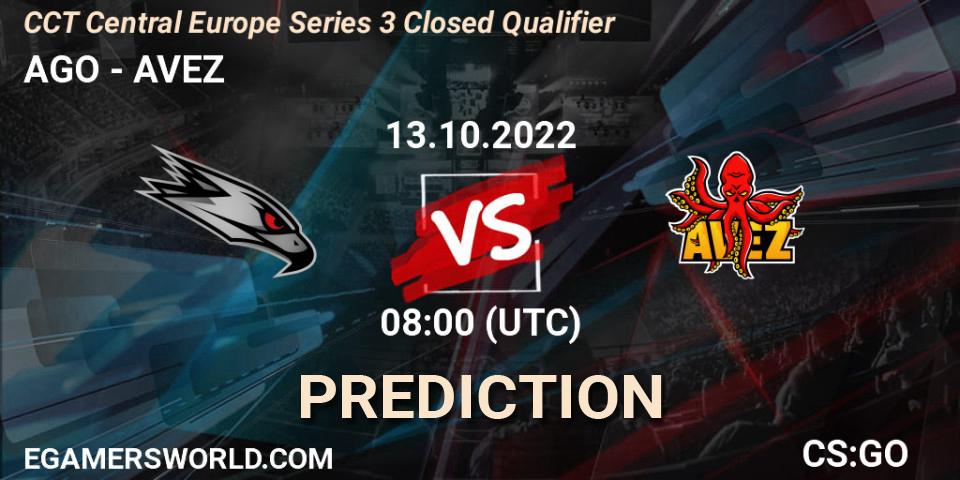 AGO - AVEZ: ennuste. 13.10.2022 at 08:00, Counter-Strike (CS2), CCT Central Europe Series 3 Closed Qualifier