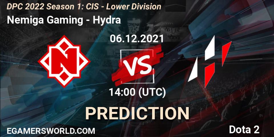 Nemiga Gaming - Hydra: ennuste. 06.12.2021 at 14:01, Dota 2, DPC 2022 Season 1: CIS - Lower Division