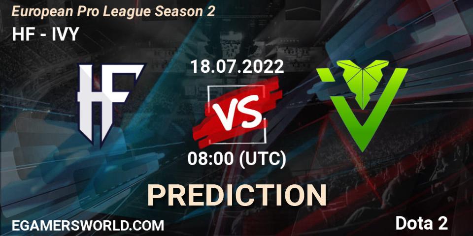 HF - IVY: ennuste. 18.07.2022 at 08:21, Dota 2, European Pro League Season 2