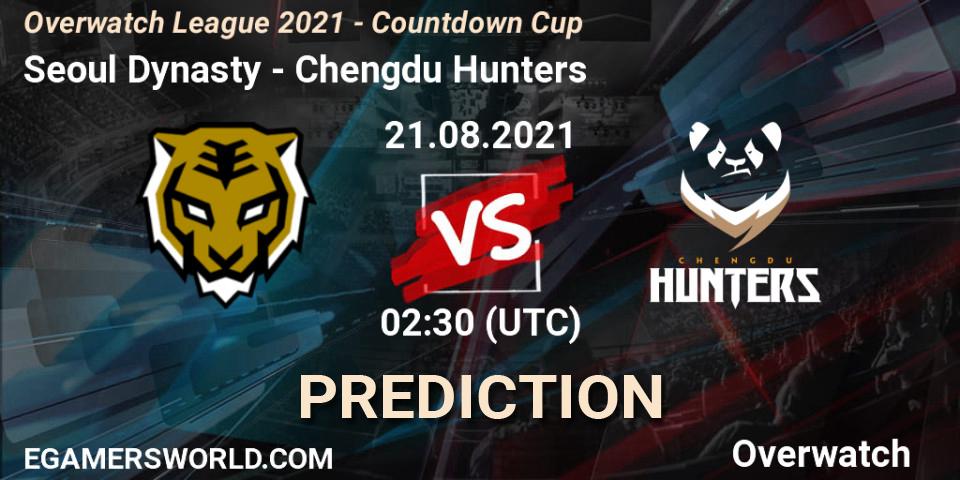 Seoul Dynasty - Chengdu Hunters: ennuste. 21.08.2021 at 02:30, Overwatch, Overwatch League 2021 - Countdown Cup
