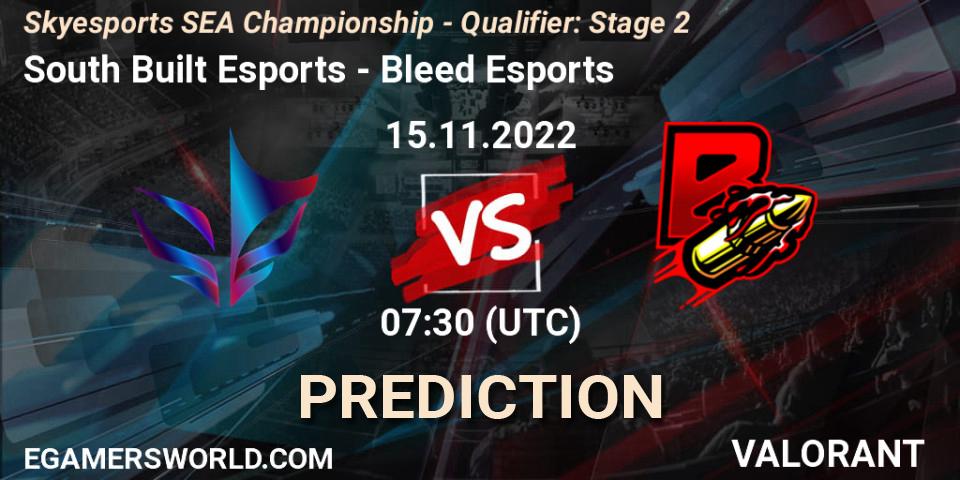 South Built Esports - Bleed Esports: ennuste. 15.11.2022 at 07:30, VALORANT, Skyesports SEA Championship - Qualifier: Stage 2