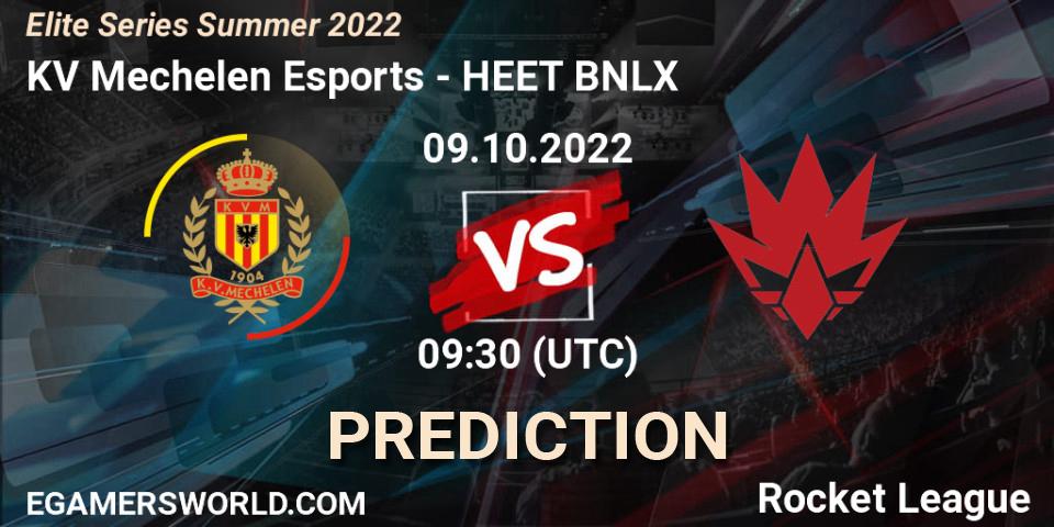 KV Mechelen Esports - HEET BNLX: ennuste. 09.10.2022 at 09:30, Rocket League, Elite Series Summer 2022