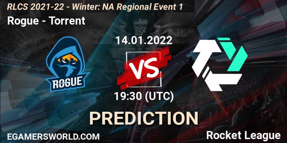 Rogue - Torrent: ennuste. 14.01.2022 at 19:30, Rocket League, RLCS 2021-22 - Winter: NA Regional Event 1