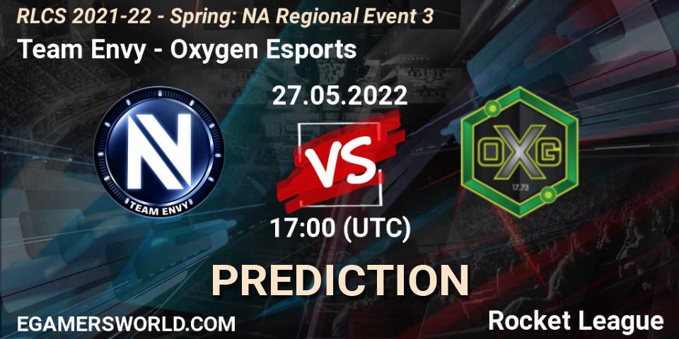 Team Envy - Oxygen Esports: ennuste. 27.05.22, Rocket League, RLCS 2021-22 - Spring: NA Regional Event 3