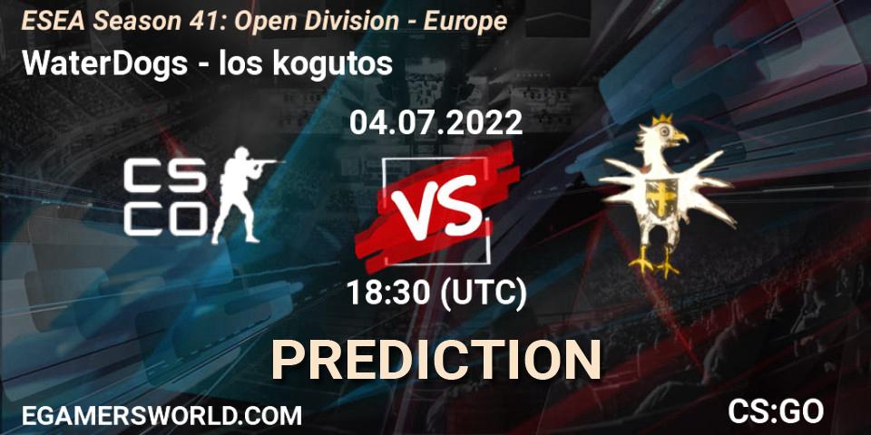WaterDogs - los kogutos: ennuste. 04.07.2022 at 18:30, Counter-Strike (CS2), ESEA Season 41: Open Division - Europe