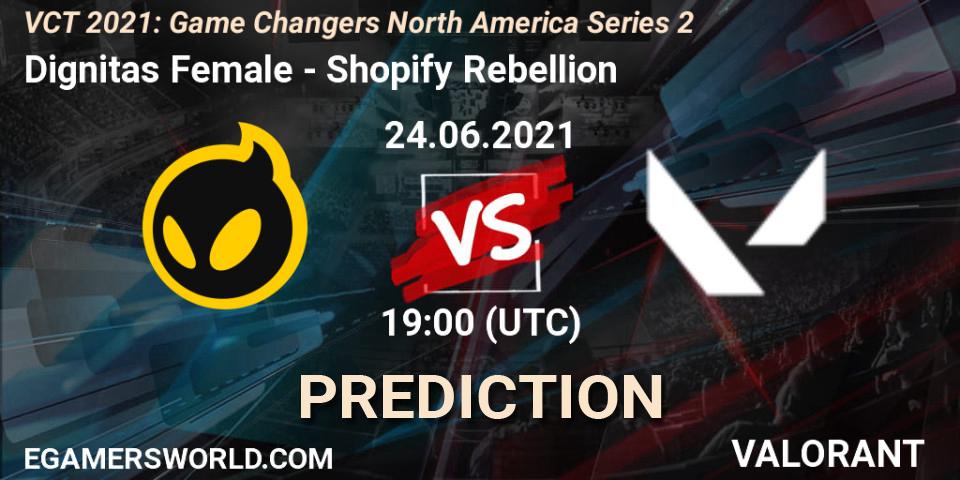 Dignitas Female - Shopify Rebellion: ennuste. 24.06.2021 at 19:00, VALORANT, VCT 2021: Game Changers North America Series 2