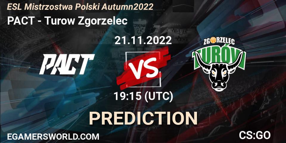 PACT - Turow Zgorzelec: ennuste. 21.11.2022 at 19:15, Counter-Strike (CS2), ESL Mistrzostwa Polski Autumn 2022