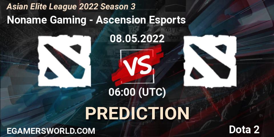 Noname Gaming - Ascension Esports: ennuste. 08.05.2022 at 05:55, Dota 2, Asian Elite League 2022 Season 3