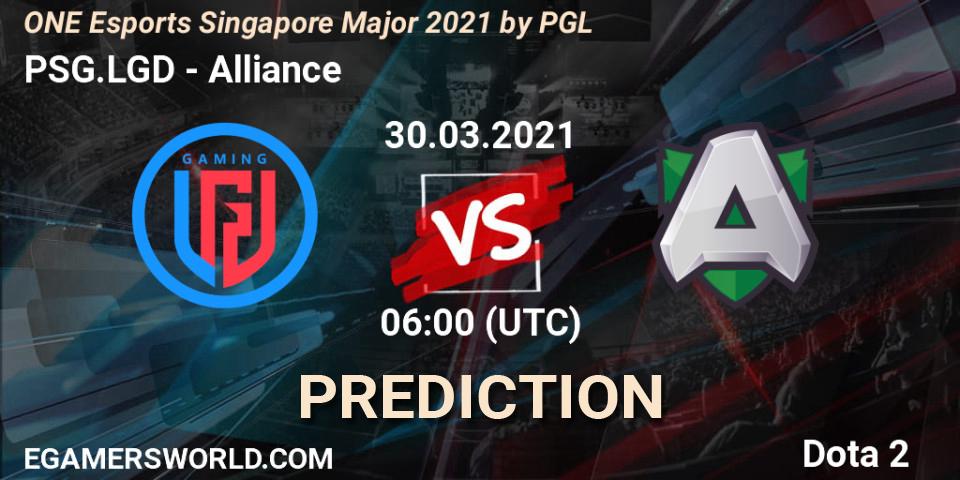PSG.LGD - Alliance: ennuste. 30.03.2021 at 06:32, Dota 2, ONE Esports Singapore Major 2021