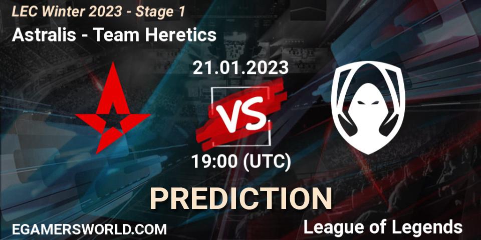Astralis - Team Heretics: ennuste. 21.01.2023 at 19:00, LoL, LEC Winter 2023 - Stage 1