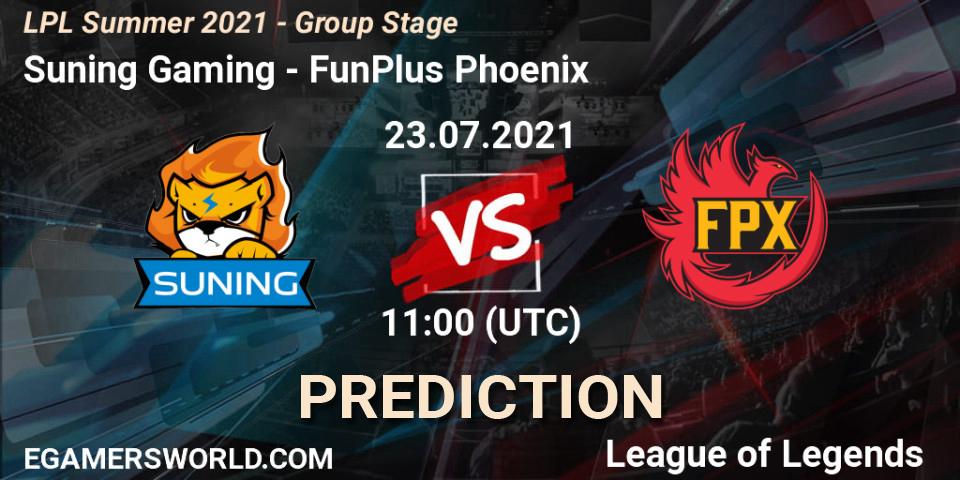 Suning Gaming - FunPlus Phoenix: ennuste. 23.07.21, LoL, LPL Summer 2021 - Group Stage