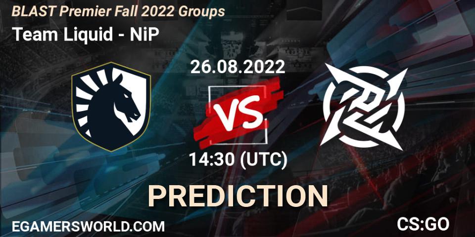 Team Liquid - NiP: ennuste. 26.08.2022 at 14:40, Counter-Strike (CS2), BLAST Premier Fall 2022 Groups