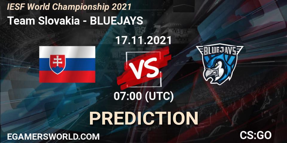Team Slovakia - BLUEJAYS: ennuste. 17.11.21, CS2 (CS:GO), IESF World Championship 2021