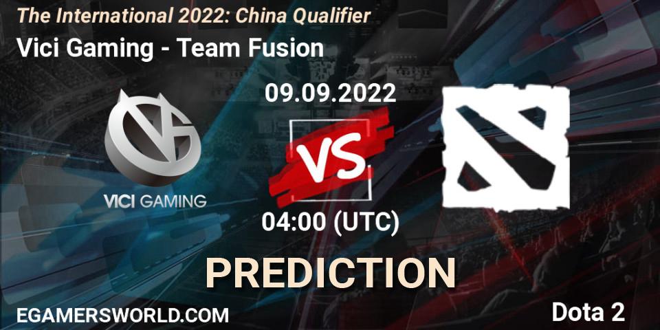 Vici Gaming - Team Fusion: ennuste. 09.09.2022 at 04:30, Dota 2, The International 2022: China Qualifier