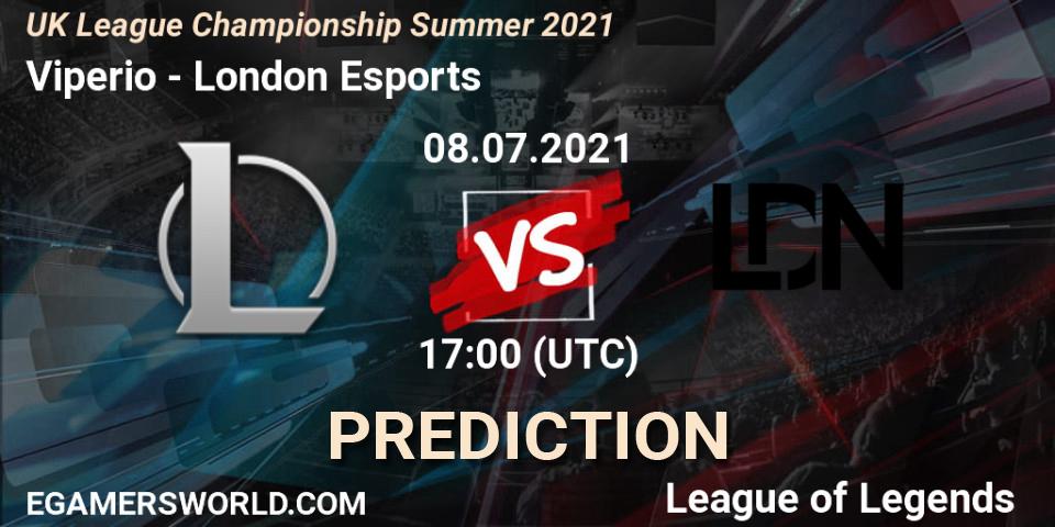 Viperio - London Esports: ennuste. 08.07.2021 at 17:00, LoL, UK League Championship Summer 2021