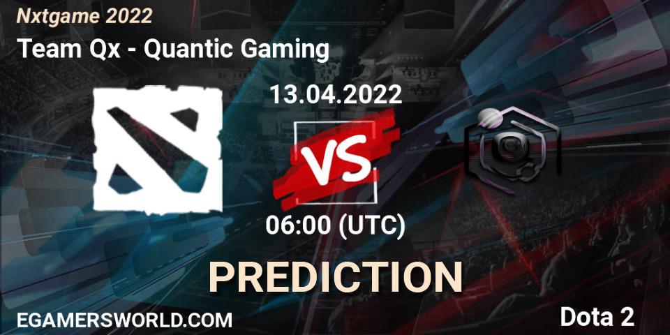 Team Qx - Quantic Gaming: ennuste. 19.04.2022 at 07:00, Dota 2, Nxtgame 2022