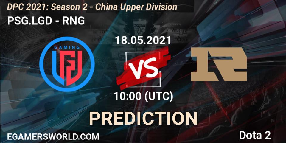 PSG.LGD - RNG: ennuste. 18.05.2021 at 09:55, Dota 2, DPC 2021: Season 2 - China Upper Division